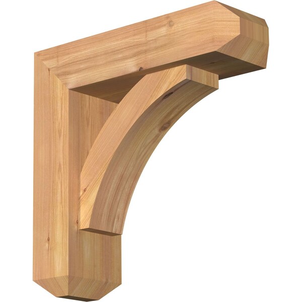 Ekena Millwork Thorton Craftsman Smooth Bracket w/ Offset Brace, Western Red Cedar, 5 1/2"W x 18"D x 18"H BKT0604X18X18THR04SWR - main